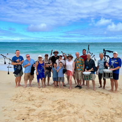 pipers on the beach - events and updates for BagpipeLessons.com