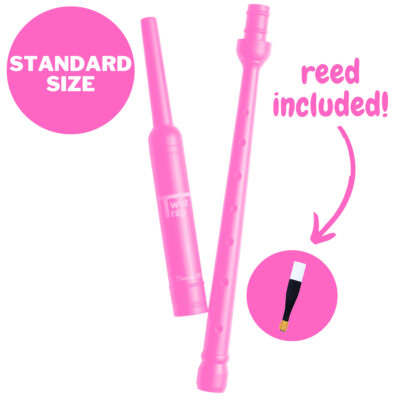 Pink bagpipe practice chanter by R.G. Hardie in Scotland, regular length