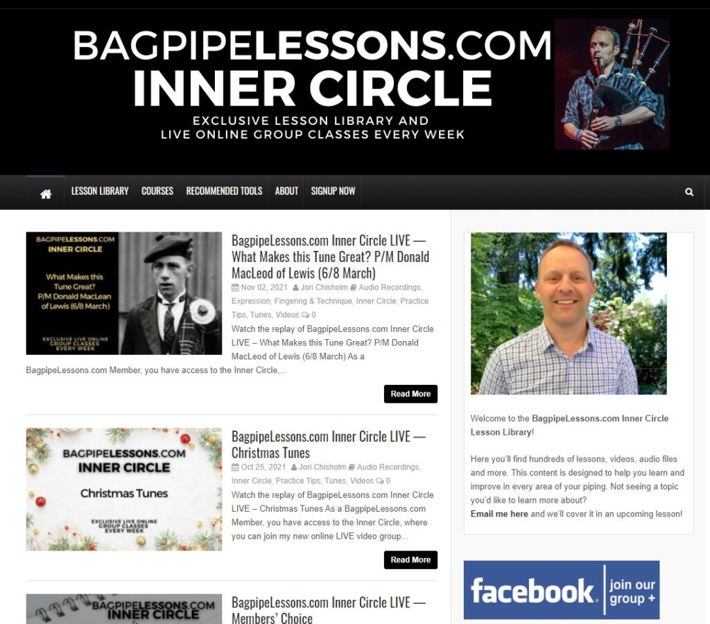 Inner Circle Membership exclusive lesson library and live online weekly group classes